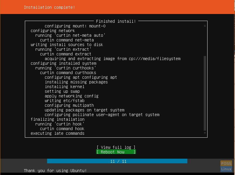 ubuntu server 18.04 server installation complete