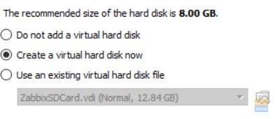 We will choose to create a new hard disk on the next screen