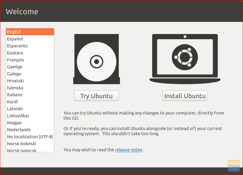 Boot From CD and Try Ubuntu