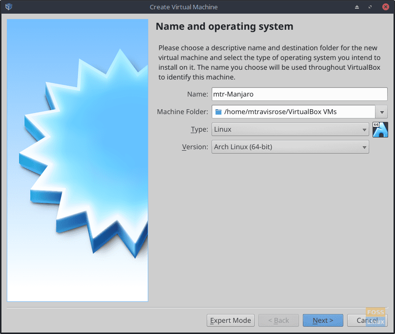 Create Virtual Machine - Name and Operating System