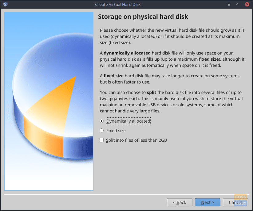 Create Virtual Hard Disk - Storage on Physical Hard Disk
