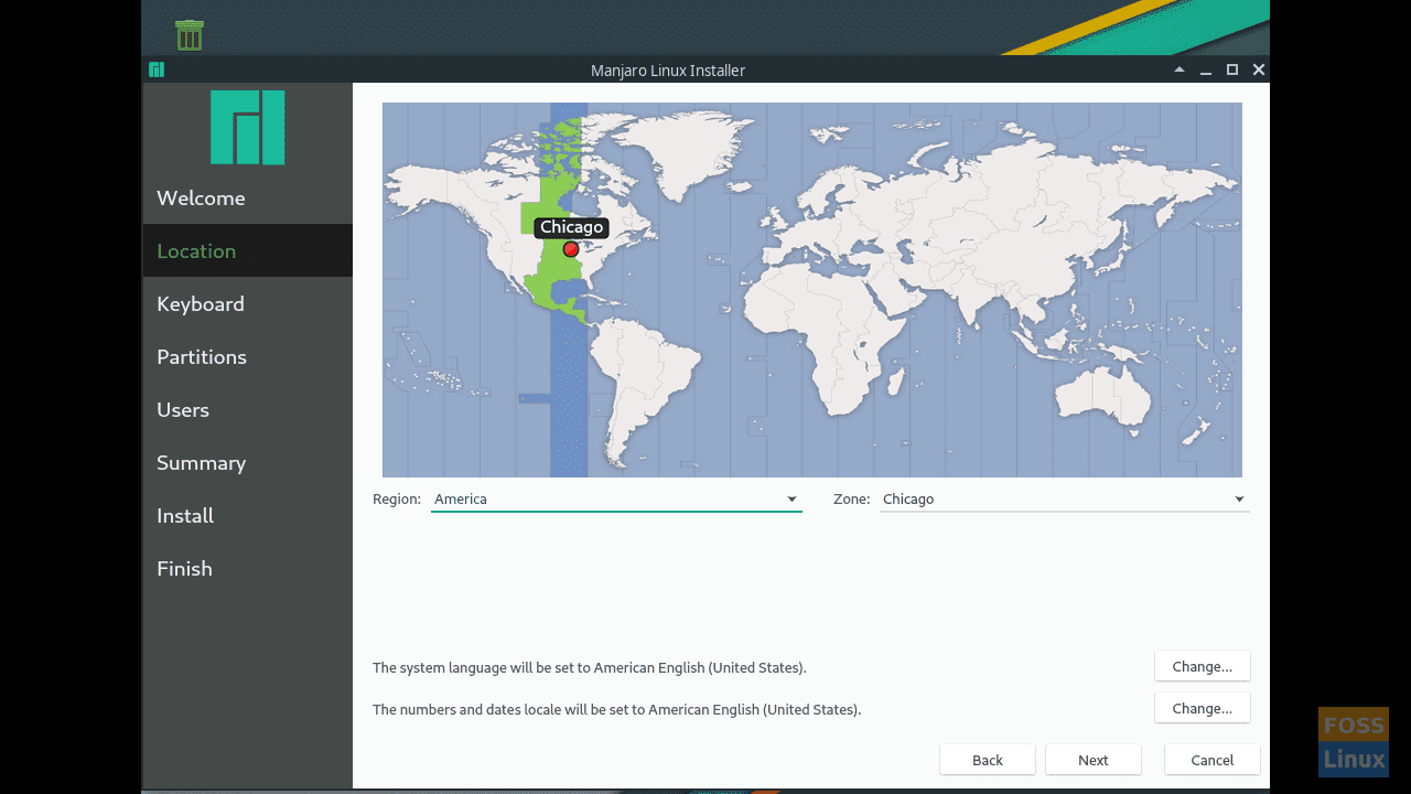 Manjaro Linux 18.0.4 "Illyria" Installer - Select Region and Timezone