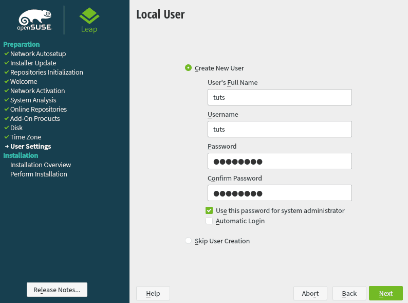 Local User Details