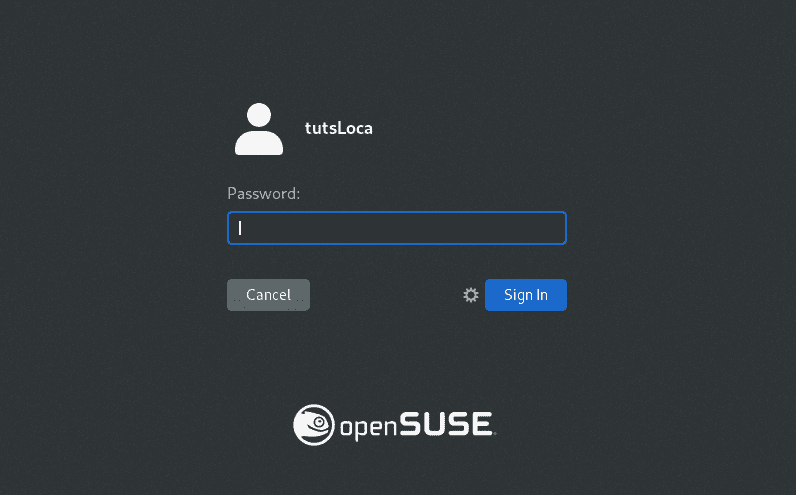 openSUSE Login Screen