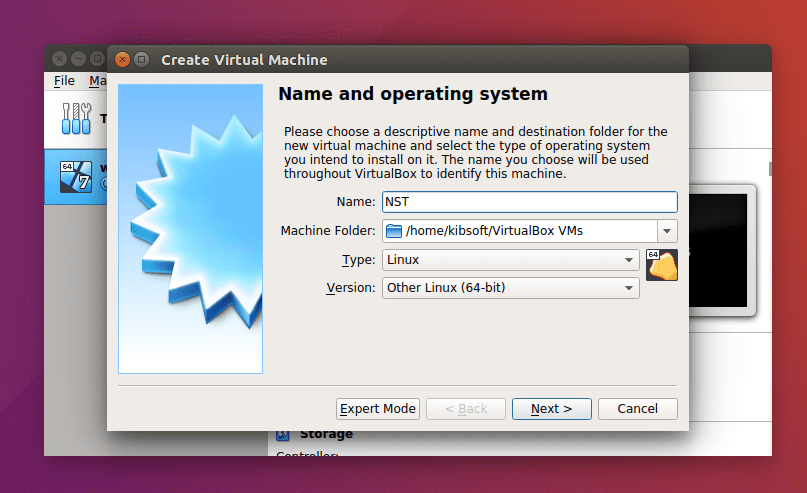 VirtualBox Creating NST Machine