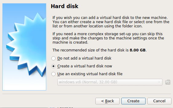 VirtualBox Hard Disk Setting