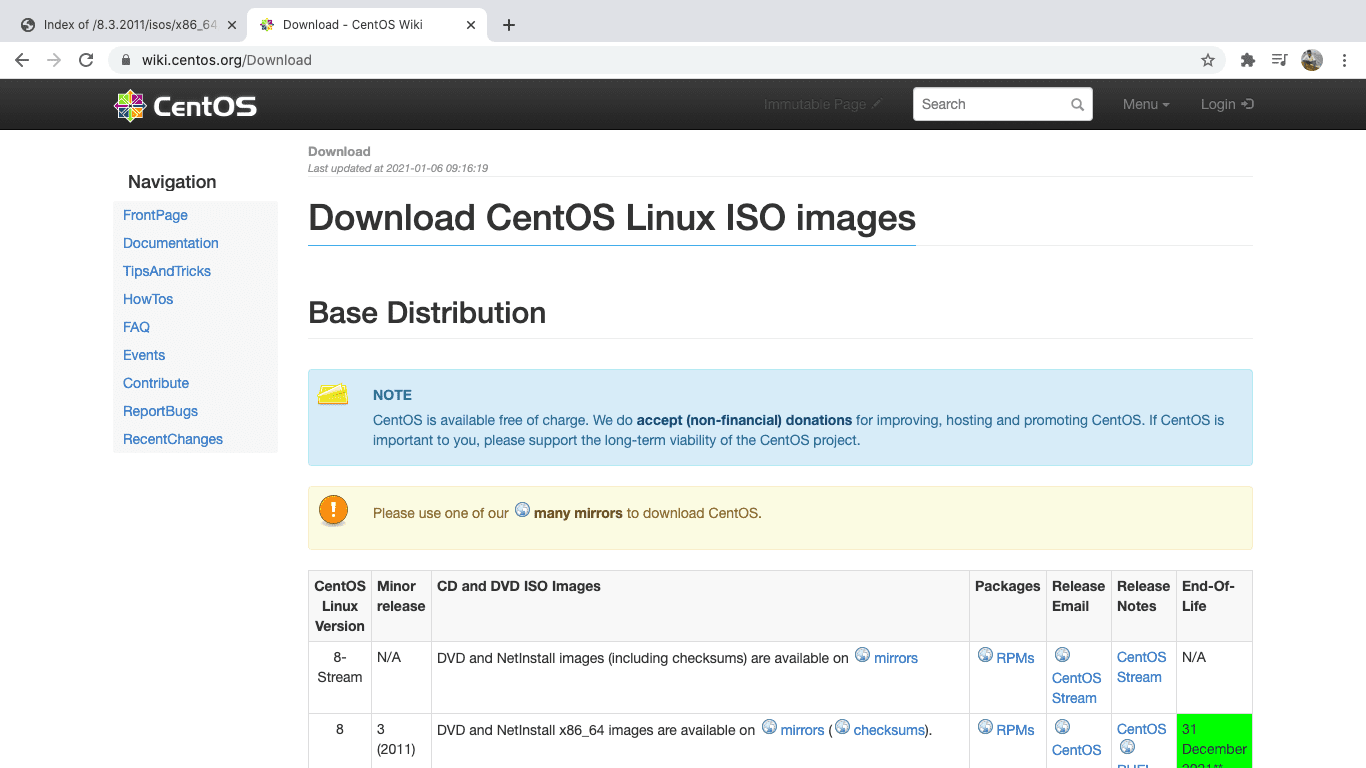 Centos Older Version Release Download Page