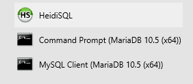open the MariaDb command prompt