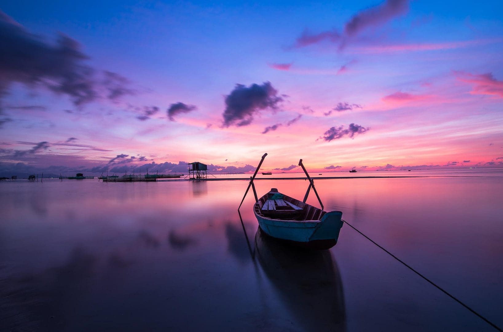 boat during sunrise