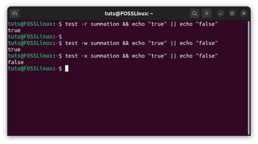 File permissions tests