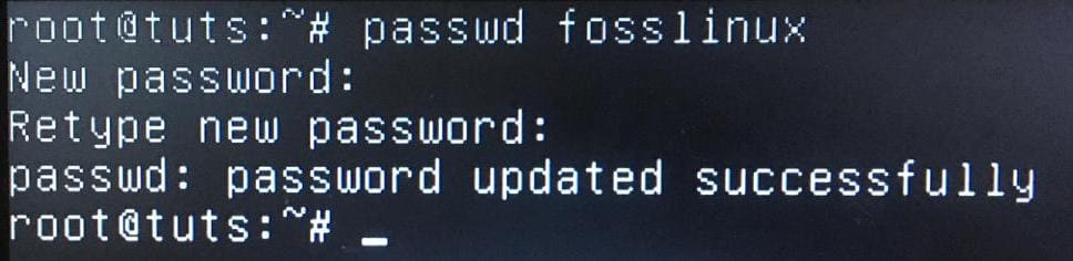 change fosslinux password