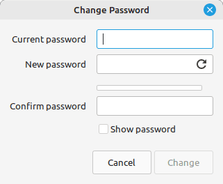 change password window