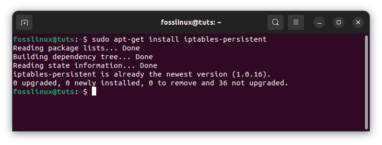 install iptables persistent